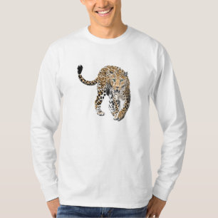 Camiseta color de agua leopardo jungla gato pintado de verd