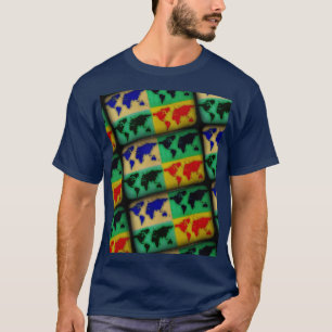 Camiseta color de arte pop World Maps