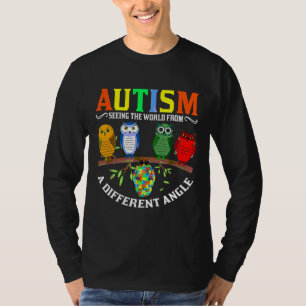 Camiseta Color de búho lindo rompe el autismo Sensibilizaci