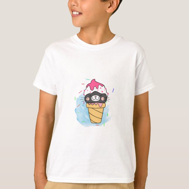 Camiseta color de cona de helado (Anverso)