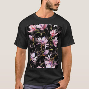 Camiseta Color de fondo negro rosa de Magnolia