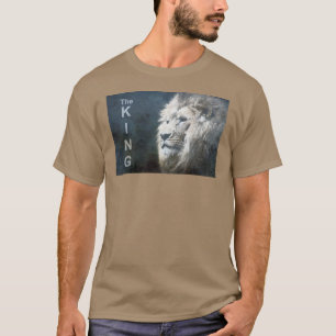 Camiseta Color de guijarros Elegante Pop Art Leon Head Temp