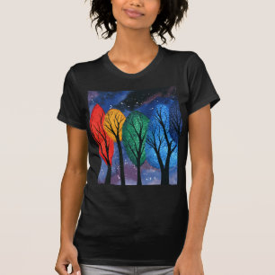 Camiseta Color de la noche - del arco iris cielo estrellado