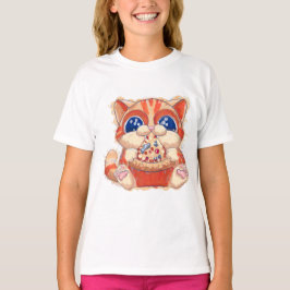 Camiseta Color de la pizza de consumo de gato