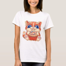 Camiseta Color de la pizza de consumo de gato