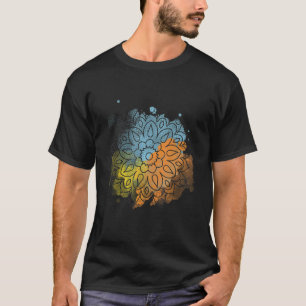 Camiseta Color de las flores de paz Mandala Patrón floral B