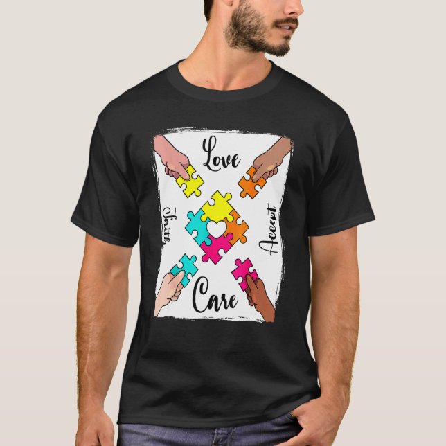 Camiseta Color de las piezas del rompecabezas de aceptación (Anverso)