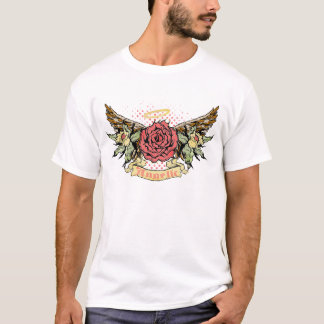 Camiseta Color de rosa angelical con alas