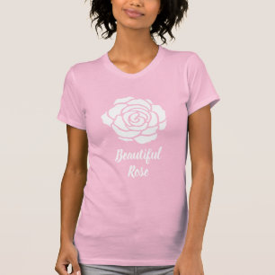 Camiseta color de rosa hermosa blanca