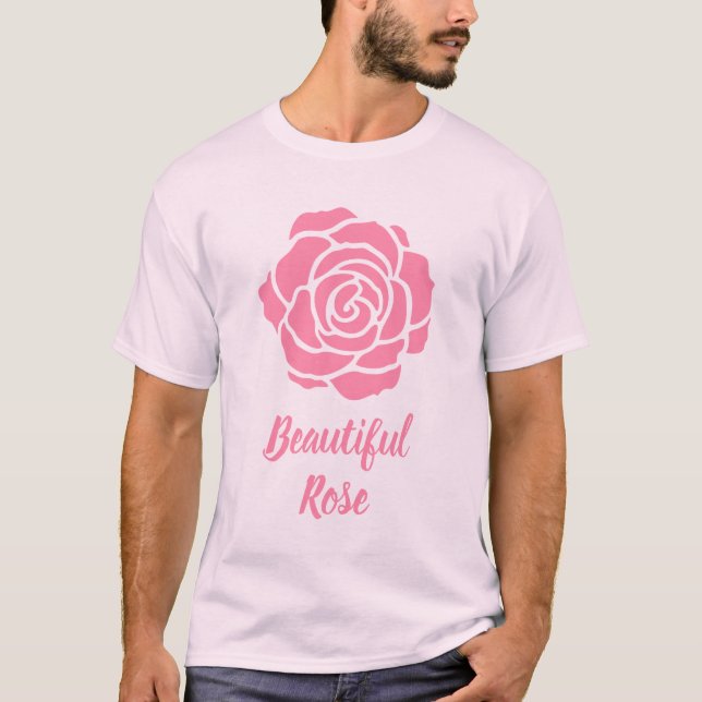 Camiseta color de rosa hermosa rosada (Anverso)