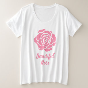 Camiseta color de rosa hermosa rosada del tamaño