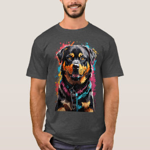 Camiseta Color de salpicadura del Rottweiler