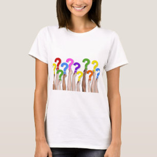 Camiseta Color de saludo ondulado del signo de interrogació