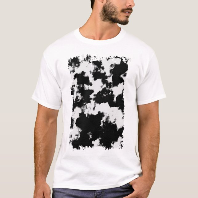 Camiseta Color de tinta negro y blanco (Anverso)