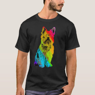 Camiseta Color del arcoiris Yorkshire Terrier con gafas de