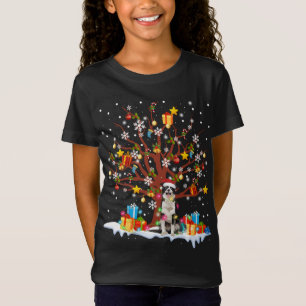 Camiseta Color del borde Árbol de Navidad Luces Decoración 