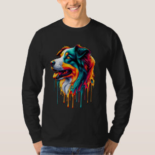 Camiseta Color del borde de pintura de dibujo