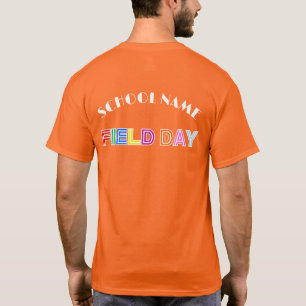 Camiseta Color del naranja del día de la escuela Team Cheer