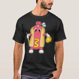Camiseta Color del pincel de pintura de Hotdog