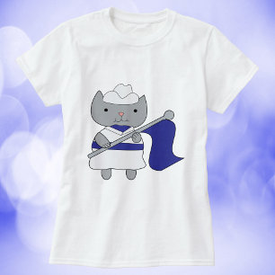 Camiseta Color Guard Cat Blue White