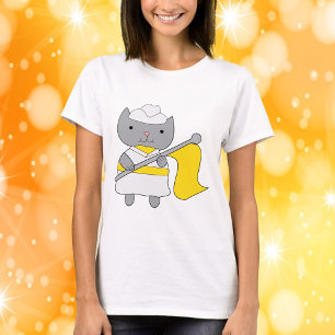 Camiseta Color Guard Gray Cat amarillo y blanco