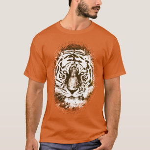 Camiseta Color naranja Pop Art Tiger Head Elegant Moderno