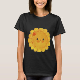 Camiseta color negro básico de girasol de alta calidad*