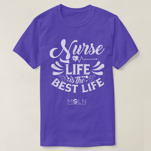 Camiseta color oscuro de la enfermera Life (Diseño del anverso)