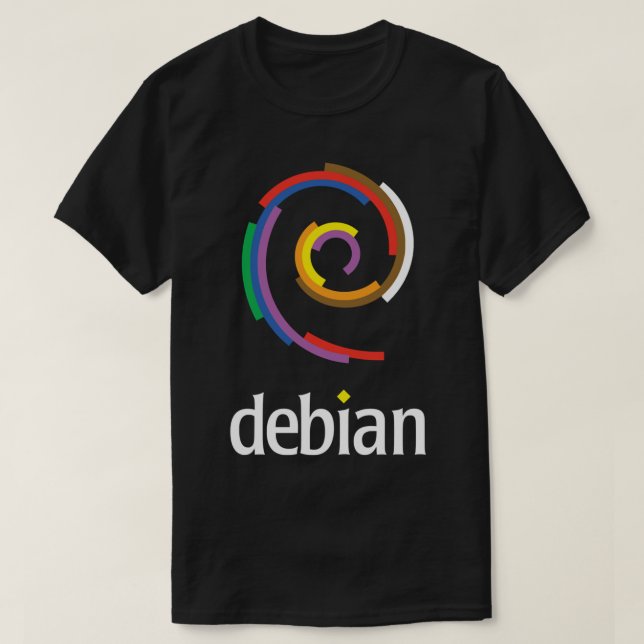 Camiseta Color oscuro Debian Linux (Diseño del anverso)