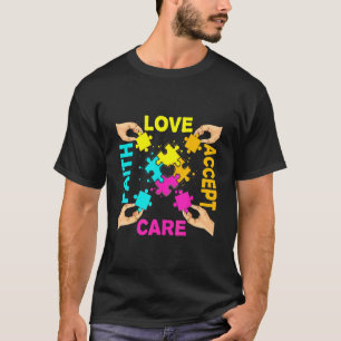 Camiseta Color Rompecabezas Piezas Aceptación Conciencia Au