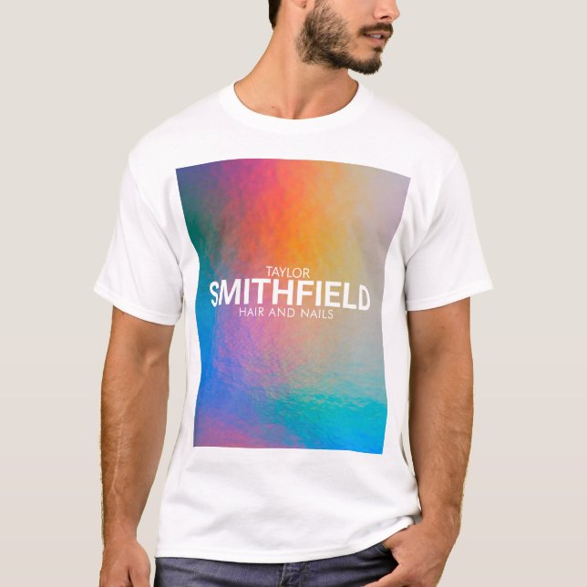 Camiseta Color Shift Neón Luz Holográfica Trendy (Anverso)