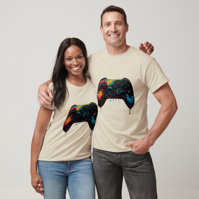 Camiseta Color Splash Game Controller Sticker  (Unisexo)