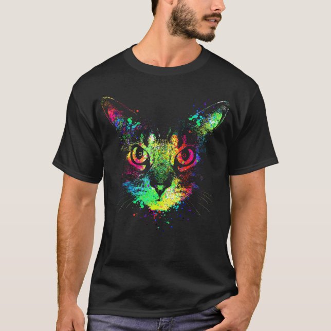 Camiseta Color splatter cat (Anverso)