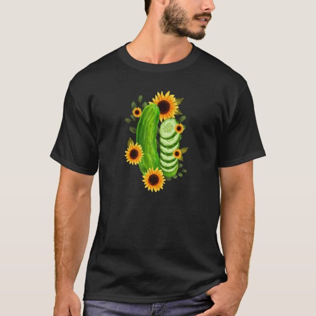 Camiseta Color Sunflower Festas Cucumber Pickle Watercolor (Anverso)