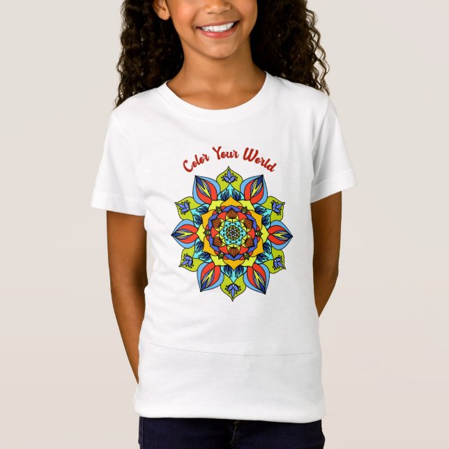 Camiseta Color tu mundo Mandala Niños (Anverso)