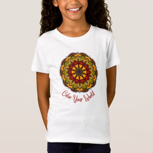 Camiseta Color tu mundo Mandala Niños (Anverso)