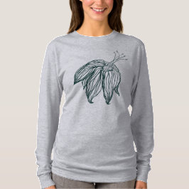 Camiseta color verde oscuro y verde azulado de las hojas de