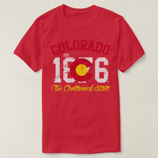Camiseta Colorado 1876 Estado del centenario (Diseño del anverso)