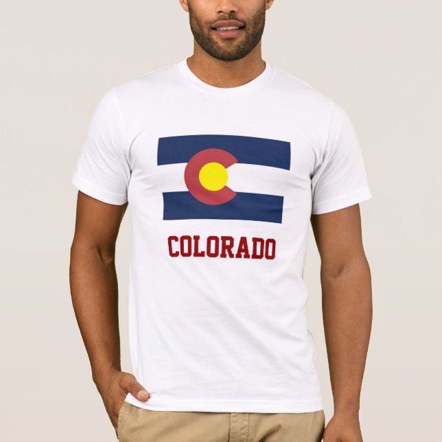 Camiseta COLORADO: Bandera Estatal de Colorado (Anverso)