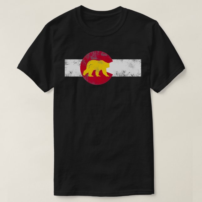 Camiseta Colorado Day State Flag Bear Mountains Denver Hiki (Diseño del anverso)