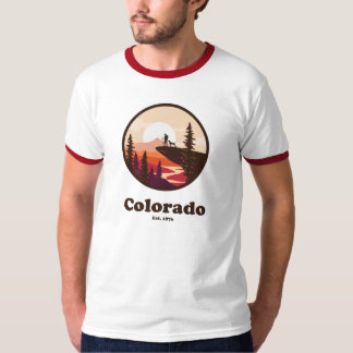 Camiseta Colorado EST 1876 Ringer T-Shirt in Red
