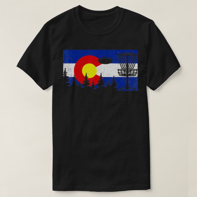 Camiseta Colorado Flag Disk Golf Gift Disk Frisbees Golfer (Diseño del anverso)