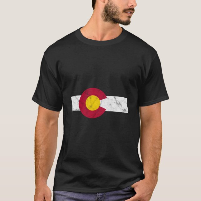 Camiseta Colorado Flag Distressed (Anverso)