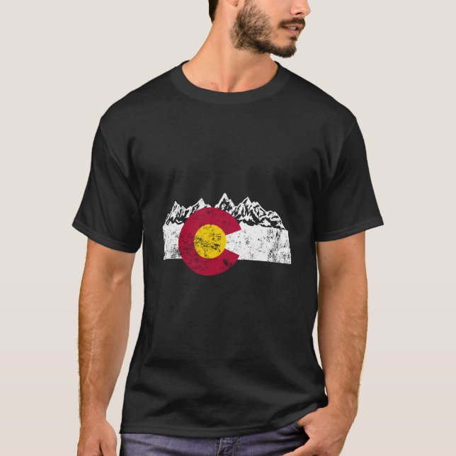 Camiseta Colorado Flag Mountain (Anverso)