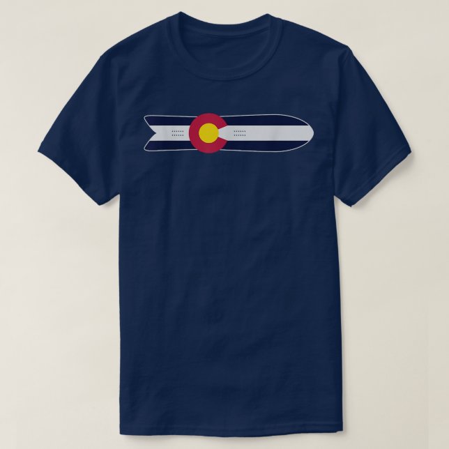 Camiseta Colorado Flag Snowboard Powder Snow Ski Aspen Snow (Diseño del anverso)