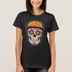 Camiseta Colorado Hombres Mexicanos Cráneo De Azúcar Co Ciu