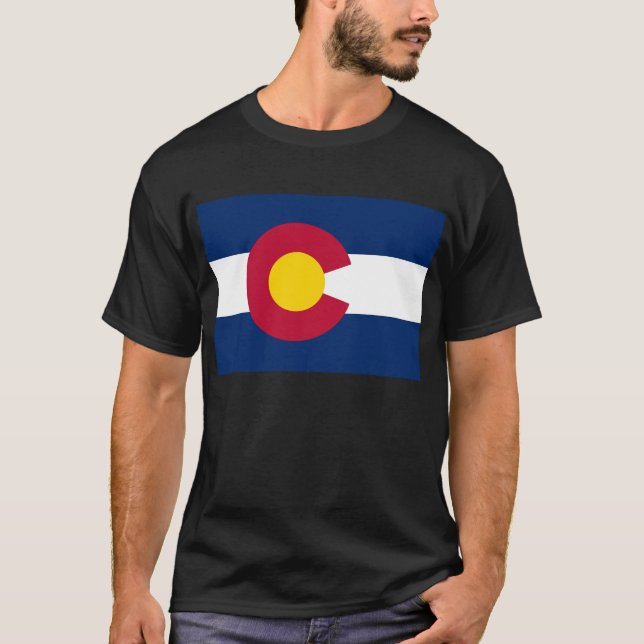 Camiseta Colorado: La bandera del estado centenario de EE.  (Anverso)