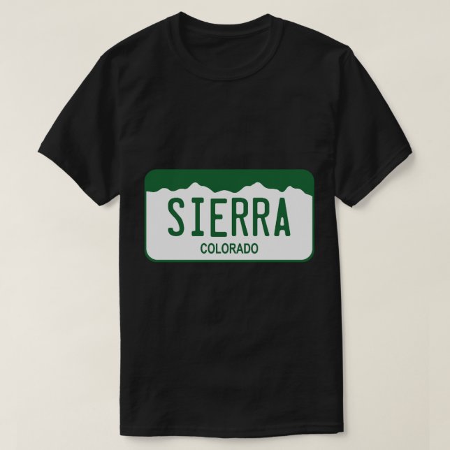 Camiseta Colorado License Plate - Sierra (Diseño del anverso)