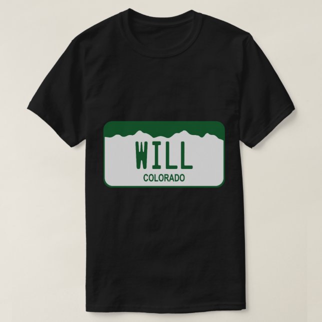Camiseta Colorado License Plate - Will (Diseño del anverso)