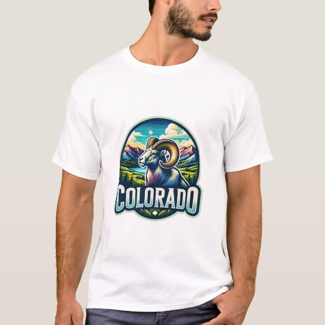 Camiseta Colorado, ovejas de las Montañas Rocosas, (Anverso)